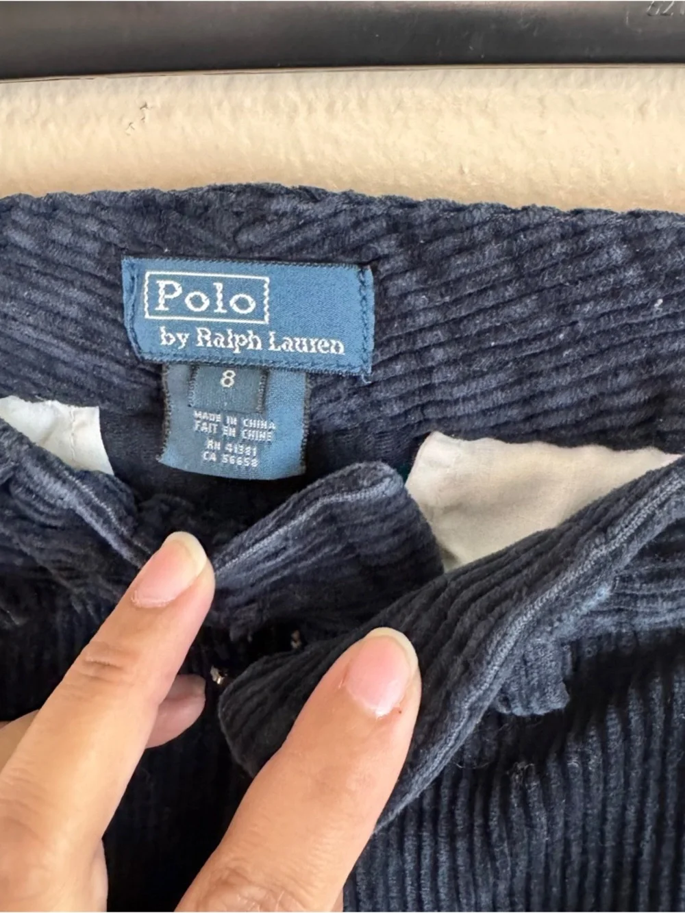 Ralph Lauren Navy Corduroy Trousers